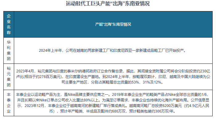 与发展前景预测报告（2024-2031年）新利体育登录中国运动鞋代工行业现状深度研究(图6)
